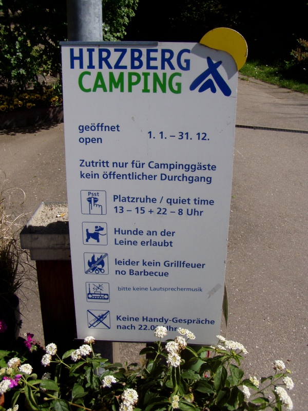 Hirzberg Camping - die Regeln